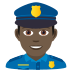 👮🏿‍♂️ man police officer: dark skin tone display on JoyPixels